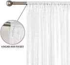 White Sequin Backdrop Curtain 8FTx8FT Glitter White Background Drapes Sparkle Photography Backdrop for Party, alternate view