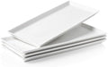 White Serving Platters, Porcelain Serving Trays for Parties, Large Rectangular Plates - 14.5 Inch, Set of 4 in