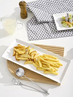 White Serving Platters, Porcelain Serving Trays for Parties, Large Rectangular Plates - 14.5 Inch, Set of 4 in, alternate