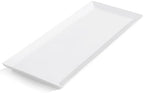 White Serving Platters, Porcelain Serving Trays for Parties, Large Rectangular Plates - 14.5 Inch in White