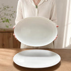 White Serving Platters Set of 2, 15.5 Inch Oval Porcelain Serving Platters, Serving Dishes for Entertaining, alternate view 7