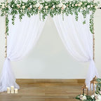 White Sheer Backdrop Curtains Tulle Backdrop Curtain for Parties Wedding White Backdrop Curtain for Birthday, alternate view