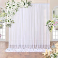 White Sheer Tulle Backdrop Curtains for Party Wedding Wrinkle Free Curtain Backdrops Drapes for Baby Shower