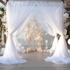 White Sheer Tulle Backdrop Curtains for Party Wedding Wrinkle Free Curtain Backdrops Drapes for Baby Shower, alternate view 3