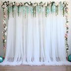 White Sheer Tulle Backdrop Curtains for Party Wedding Wrinkle Free Curtain Backdrops Drapes for Baby Shower, alternate view 7