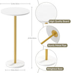 White Small Round Side Table Set of 2 Drink Tables, alternate view 3