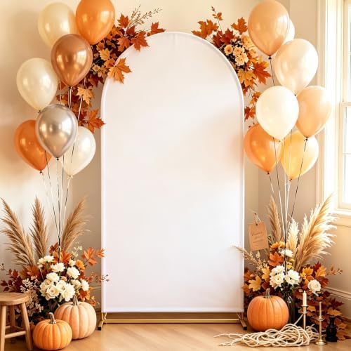 White Spandex Arch Cover 6FT Halloween Stretchy Arch Backdrop Cover in 2.6ftx6ft in White, alternate view 2