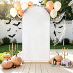 White Spandex Arch Cover 6FT Halloween Stretchy Arch Backdrop Cover in 2.6ftx6ft in White, alternate view 4