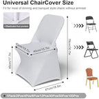 White Spandex Chair Covers 12 Pcs for Wedding Party, alternate view 2