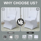 White Spandex Chair Covers 12 Pcs for Wedding Party, alternate view 4