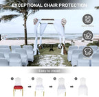 White Spandex Chair Covers 12 Pcs for Wedding Party, alternate view 5