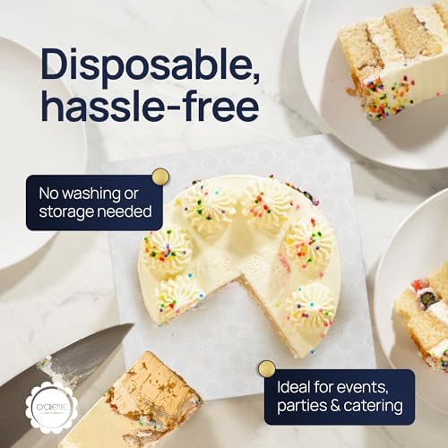 White Square Cake Board - Gorgeous Design, Sturdy & Durable 1/2" Thick Drums, 24" x 24" Inch, Pack of 5, alternate view 6