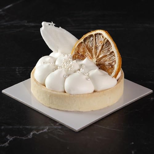 White Square Mini Cake Boards - 4 Inch Grease-Proof, Foil-Covered, Food Grade Cardboard for Cupcakes, Pastries, alternate