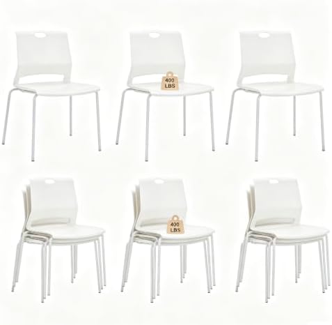 White Stacking Conference Guest Chairs Set of 12, stackable Breakroom