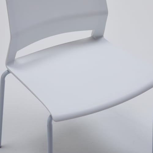 White Stacking Conference Guest Chairs Set of 12, stackable Breakroom, alternate view 4