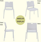 White Stacking Conference Guest Chairs Set of 12, stackable Breakroom, alternate view 6