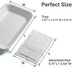 White Styrofoam Meat Trays (25pcs/Pack - 7.87" x 5.11" x 0.9") with White Absorbent Pad, Disposable Small Foam, alternate