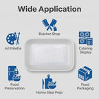 White Styrofoam Meat Trays (50pcs/Pack - 7.87" x 5.11" x 0.9") with White Absorbent Pad, Disposable Small Foam, alternate