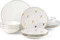 White Trianna 12-Piece Dinnerware Set, 16.20 LB in White