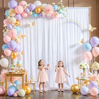 White Tulle Backdrop Curtain for Wedding Parties,10ft x 10ft Wrinkle Free Curtain Backdrop,2 Layer Drapes for, alternate view