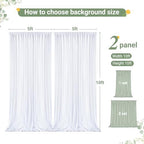 White Tulle Backdrop Curtain for Wedding Parties,10ft x 10ft Wrinkle Free Curtain Backdrop,2 Layer Drapes for, alternate view