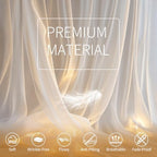 White Tulle Backdrop Curtain with Lights for Decor, 10x8FT in 10x8FT, alternate view 5