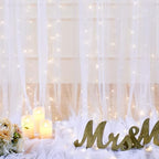 White Tulle Backdrop Curtain with Lights String for Parties Wedding Bridal Shower Sheer White Curtain Backdrop, alternate