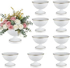 White Vases for Wedding Centerpieces, Set of 10 Metal Vase Small Table Centerpiece Flower Stands Wedding