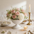 White Vases for Wedding Centerpieces, Set of 10 Metal Vase Small Table Centerpiece Flower Stands Wedding, alternate view 4