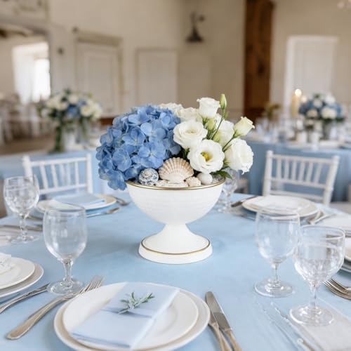 White Vases for Wedding Centerpieces, Set of 10 Metal Vase Small Table Centerpiece Flower Stands Wedding, alternate view 6
