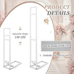 White Wedding Backdrop Stand with Foldable Base,1 Pack in white, alternate view 4