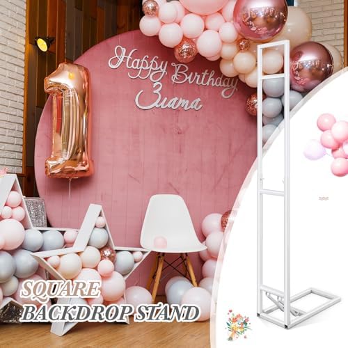 White Wedding Backdrop Stand with Foldable Base,1 Pack in white, alternate view 5