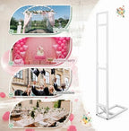 White Wedding Backdrop Stand with Foldable Base,1 Pack in white, alternate view 6