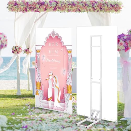 White Wedding Backdrop Stand with Foldable Base,2 Pack in white, alternate view 2