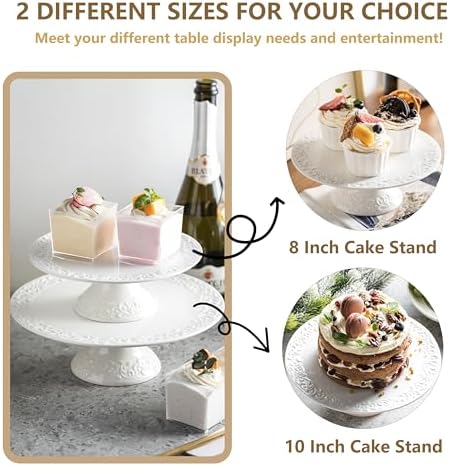White Wedding Cake Stand for Smaller Than 10 Inch Cakes, Vintage in White, alternate view 5