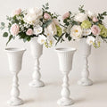 White Wedding Vases for Centerpieces, 4Pcs Tall Metal Flower Stand in White-stand