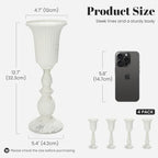 White Wedding Vases for Centerpieces, 4Pcs Tall Metal Flower Stand in White-stand, alternate view 3