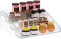 Wide 4-Tier Clear Acrylic Spice Rack Organizer for Kitchen in Clear
