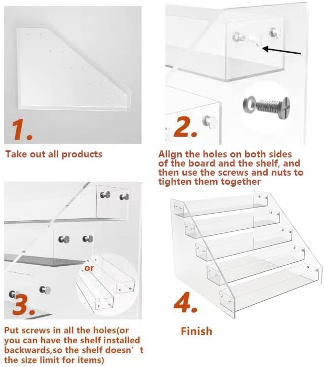 Wide 4-Tier Clear Acrylic Spice Rack Organizer for Kitchen in Clear, alternate view 5