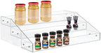Wide Clear Acrylic Spice Rack for Countertops- 3 Tier in Clear