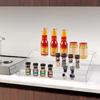 Wide Clear Acrylic Spice Rack for Countertops- 3 Tier in Clear, alternate view 2