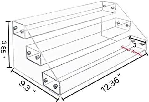 Wide Clear Acrylic Spice Rack for Countertops- 3 Tier in Clear, alternate view 3