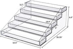 Wide Clear Acrylic Spice Rack for Countertops- 5 Tier in Clear, alternate view 3