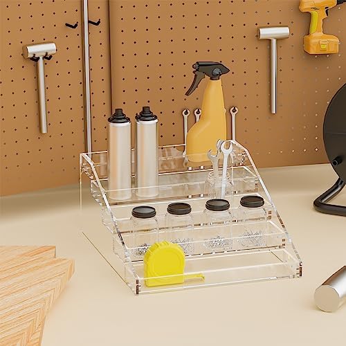 Wide Clear Acrylic Spice Rack for Countertops- 5 Tier in Clear, alternate view 4