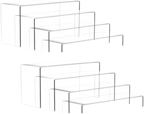 Widen Acrylic Diplay Risers, Clear Stand Shelf for Display 8 Pcs in Clear