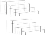 Widen Acrylic Diplay Risers, Clear Stand Shelf for Display 8 Pcs in Clear