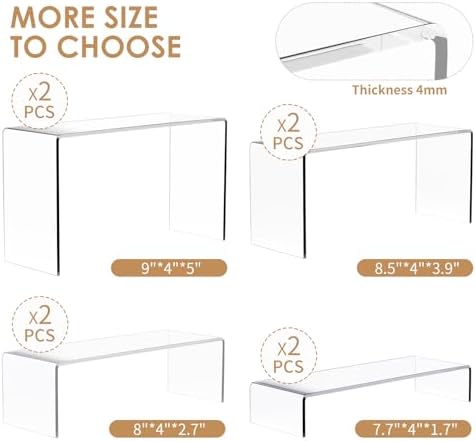 Widen Acrylic Diplay Risers, Clear Stand Shelf for Display 8 Pcs in Clear, alternate view 3