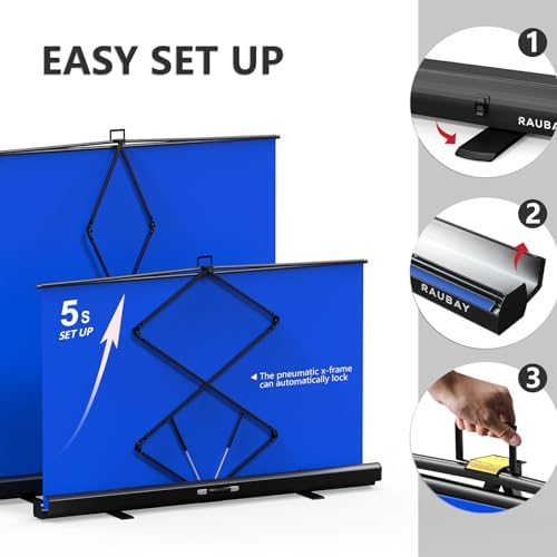 【Wider Style】 78.7 x 82.7in Large Collapsible Blue Screen Backdrop, alternate view 4