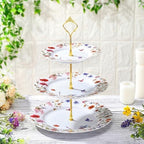Wildflower 3 Tier Ceramic Dessert Stand for Cupcakes in Colorful