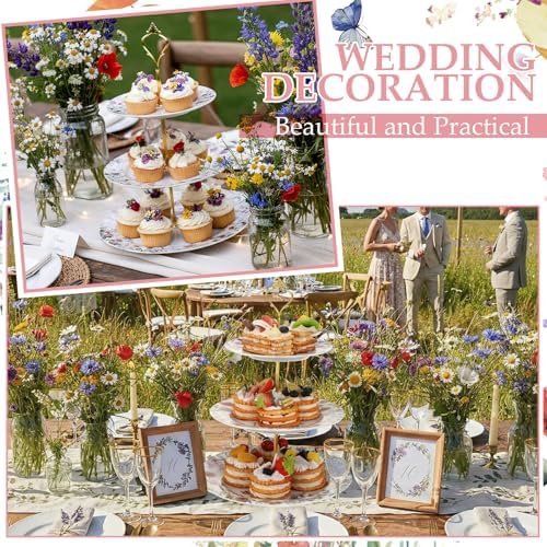 Wildflower 3 Tier Ceramic Dessert Stand for Cupcakes in Colorful, alternate view 4